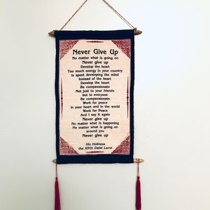 Dali llama wall hanging saying